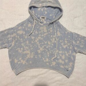 Blue and White Hooded Sweater Size Small
